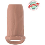 Large Penis Sleeve With Clit Stimulating Grind Pad | Open-Ended Girth Enhancer For Men, Women & Couples | Cock Sheath For Increased Sexual Pleasure | Nude Color 4" X 2.5"