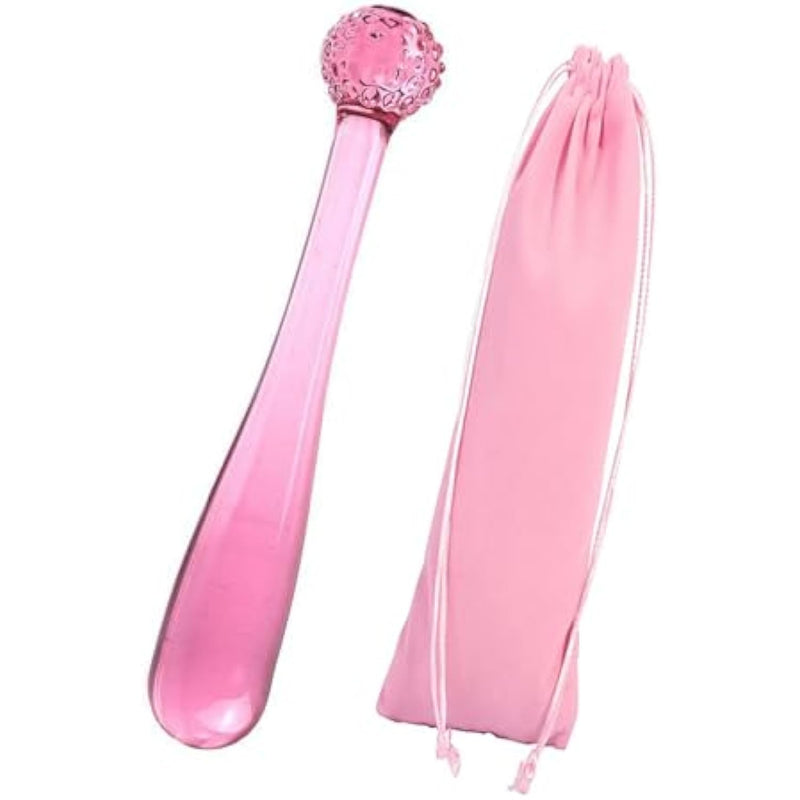 Glass Wand Dildo Crystal Glass Pink Pleasure Wand Anal Butt Plug Glass Sex Things For Couples Double-Ended Anal Toys Sex Play