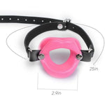 Bdsm Open Mouth Gag Sexy Lips Silicone Mouth Gag Ring Ball Fetish Adjustable Forced Open Leather Bondage Gag Flirt Sex Toy For Women