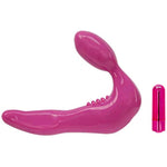 Pink Vibrating Strapless Strap On Silicone Dildo
