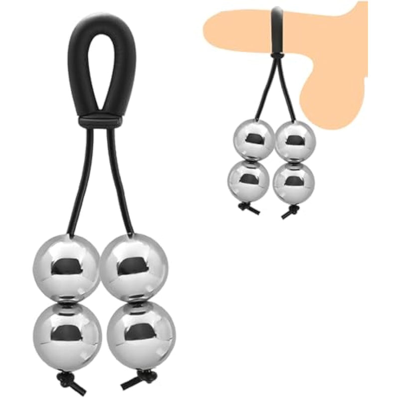 24.5 Oz (Approx. 695 G) Metal Penis Stretcher - Adjustable Weight Physical Exercise Tool, Male Training Enlarger Sex Toy, Wearable Male Penis Extension Toy Physical Exercise Stretcher (4 Balls)