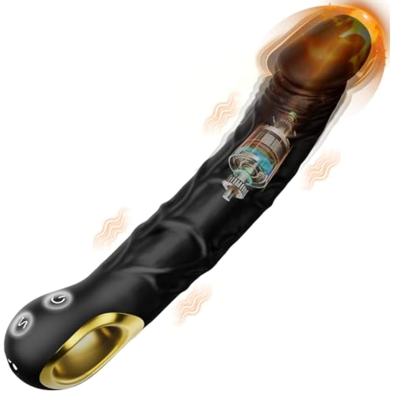 8.7" Big Black Dildo Vibrator G Spot Vibrator Wand For Women, Realistic Silicone Dildo Beginner Dildo With Handle, Electric Dildo Slim Vibrator With 10 Vibrating Modes, Adult Sex Toys For Men & Couple
