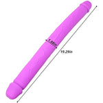 Realistic Double-Ended Dildo Silicone Double Sided Dildo With Vivid Glans Double Dong Penis For Vaginal Anal Sex Adult Sex Toy For Lesbian Gay Women Men (L) Purple