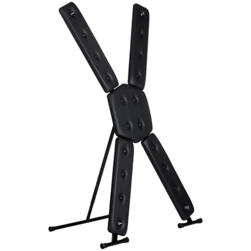 Masters St. Andrew'S Cross Bondage Furniture | Adjustable Angles & Cuff Points | Vegan Leather Padded Surface | 72.2 In Height | Free-Standing Dungeon Restraint Frame