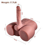 Brown Male Sex Doll with Flexible Dildo for Couples - Realistic Thick Adult Toy