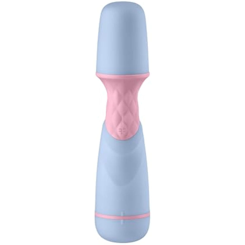 Femme Funn Small Vibrator Wand Massager - Womens Sex Toy Wand With 10 Powerful Vibration Modes - Waterproof, Aaa Battery-Operated, Single Button, Wireless Mini Vibrators With Flexible Head (Blue)