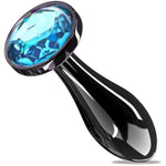 Small Anal Plug Adult Sex Toy For Beginner, Jewel Small Butt Plug Stainless Sex Anal Toy - G Spot Anal Sex Adult Toy For Beginner Adult Unisex Women And Men Couple (Blue)