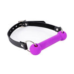 Adjustable Elastic Bondage Restraints Toys Open Mouth Silicone Bar Gag Muzzles Bdsm Sex Bite Gag For Couples (Purple)