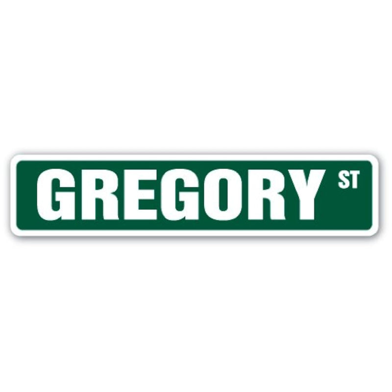 Gregory Street Sign Childrens Name Room Sign | Indoor/Outdoor |  18" Wide Plas