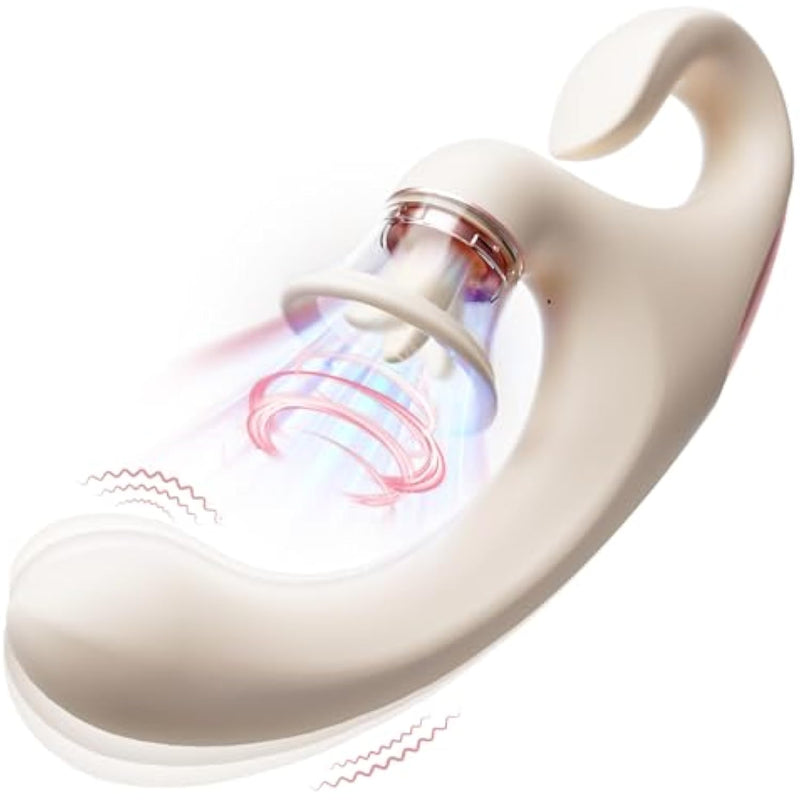 Bendable Clit Sucker Vibrator With Tongue Licking Stimulation, Rabbit Sucking Vibrators With 8 Vibrating & 3 Sucking Modes, Soft Silicone Sex Toy For Women And Couple Waterproof Suction Toy