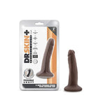 Blush Dr. Skin Plus 5.5" Realistic Mini Posable Dildo, Sensa Feel Lifelike Cock - Suction Cup, Strap-On, X5 Plus Tpe, G-Spot, P-Spot, Pegging Play - Adult Sex Toy For Women, Men & Couple - (Chocolate)