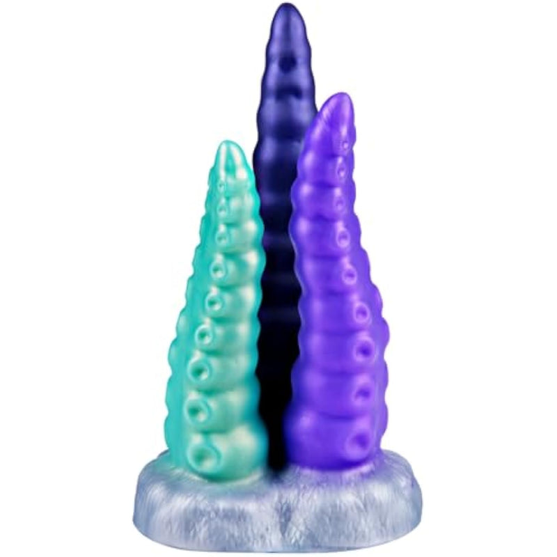 8.7" Monster Tentacle Big Dildo,Three Heads Octopus Fantasy Penis, Double Ended Silicone Anal Dildo,Thick Tapered Suction Cup Alien Double Sides Penis For Sex Toys For Men And Women