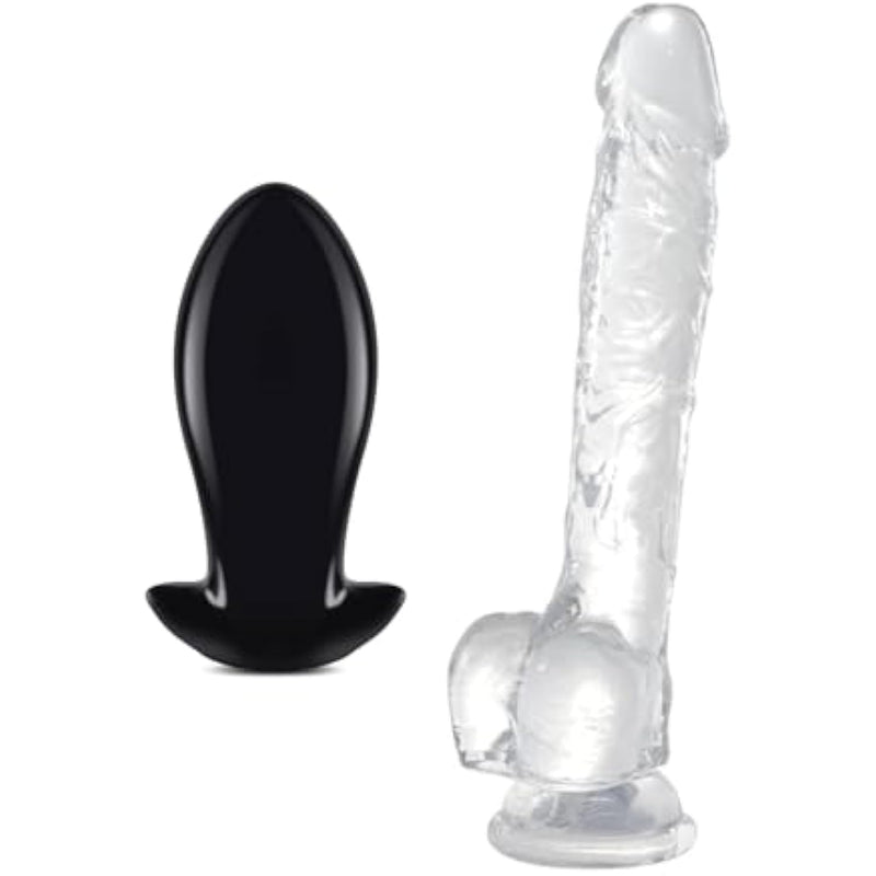 Soft Butt Plug (M) + 14 Inch Huge Realistic Dildo