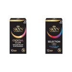 Cocktail Club Flavored Condoms, 10 Count & Selection Non-Latex Condoms Variety Pack - 12 Count