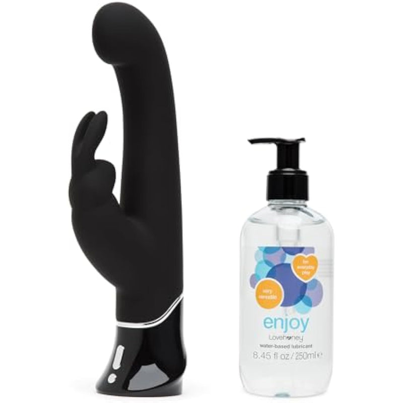 Fifty Shades of Grey Greedy Girl Rabbit Vibrator & Lovehoney Enjoy Water Based Lube 8.5 fl oz - Female Sex Toys Bundle