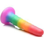 Simply Sweet Zigzag Rainbow Silicone Dildo For Men Women & Couples. Colorful Zigzag Strong Suction Base Dildo. 1 Piece, Rainbow.