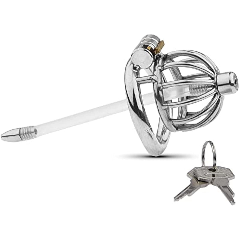 Chastity Cage Chasity Lock For Men With Silicone Tube Dark Design, Good Concealment, Penis Cages For Man,Couples Bondage Sm Sex Toys (40Mm/1.57In)