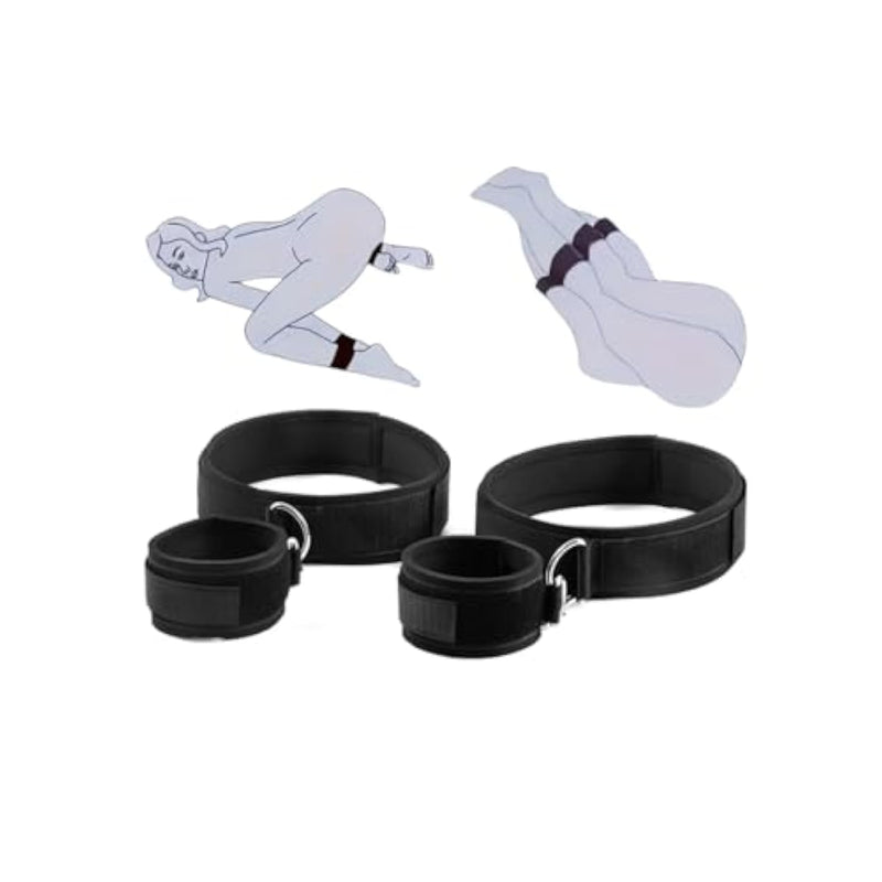 Bdsm Bondage Couple Handcuffs For Bedroom Restraints Sm Sex Toys For Women With Adjustable Bondage Rope Handcuffs Wrist-To-Thigh For Adult Sex Game Play