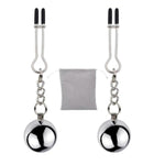 Stainless Steel Adjustable Metal Nipple Clamps for Women - Non-Piercing Large Nipple Clips with Gravity Ball Pendant