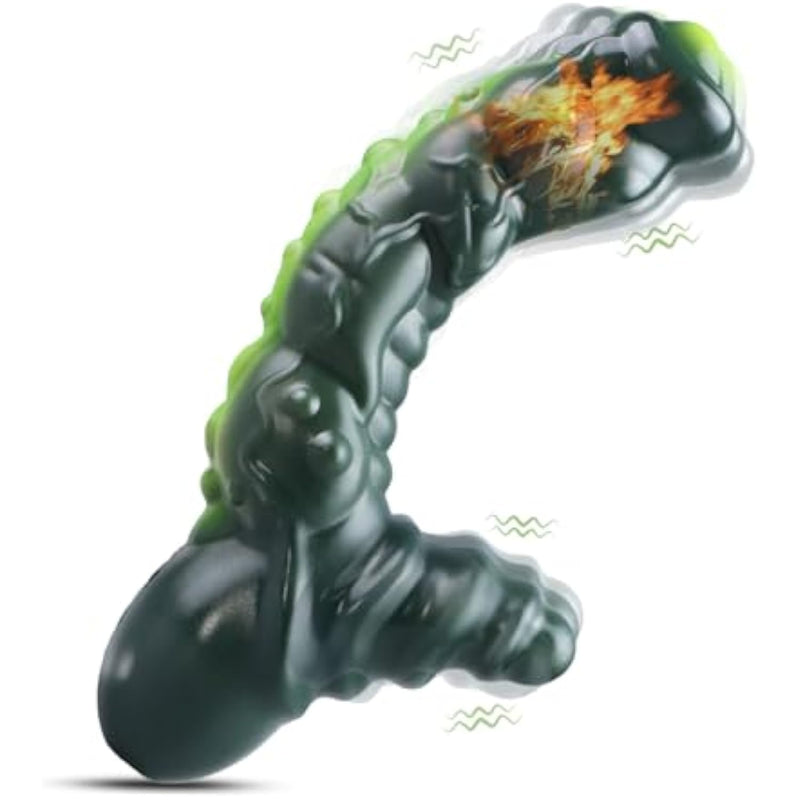 9.1" Monster Fantasy Dildos For Women,Liquid Silicone Stimulate Prostate Massage Anal G Spot With 10 Vibration Modes Sex Toys,Games For Couples Men Lesbian (Green)