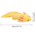 18'' Yellow Axolotl Plush Toy, Lifelike Salamander Stuffed Animal With Pink Gills, Soft Cuddly Plush For Kids, Friends, Birthday Children'S Day Home Decor