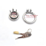 Adult Male Sex Toy - Metal Chastity Cage with Invisible Lock and 2 Keys for Penis Exercise