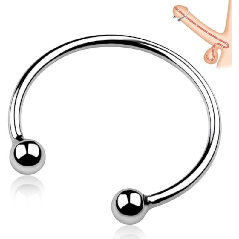 Stainless Steel Cock Ring For Men Glans Ring In 6 Sizes Open Pleasure Ring With 2 Beads For Penis Massage Increase Stimulation Bdsm Male Penis Ring Sex Toys (Xxxl)