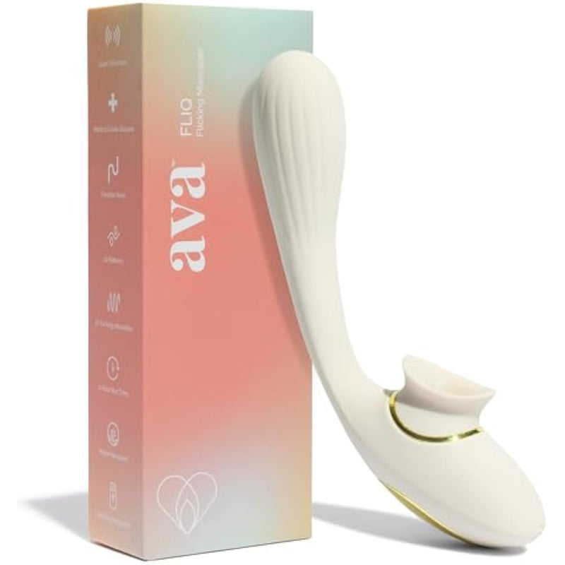 Fliq Bending Dual-Function Vibrator Wand | Sex Toys | Personal Massager | 10 Vibrations & 10 Flicking Patterns | G Spot Vibrator | Adult Toys | Gifts For Women - Off White