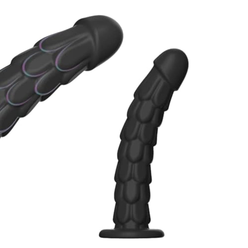 Anal Butt Plug Textured Dildo Sex Toy With Suction Cup Dildo For Adults Women Men Couples G-Spot Massager Anal Vaginal Sex Toys With Fish-Scale Bump And Glans Top Design For Stimulation