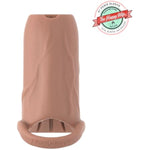 Large Penis Sleeve With Clit Stimulating Grind Pad | Open-Ended Girth Enhancer For Men, Women & Couples | Cock Sheath For Increased Sexual Pleasure | Nude Color 4" X 2.5"