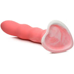Simply Sweet Wavy Silicone Dildo For Men, Women, & Couples. Firm And Flexible Strong Suction Base. 1 Piece, Pink.
