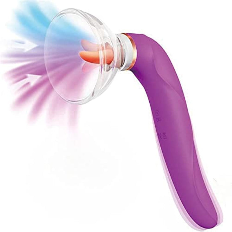Heating Sucking Simulated Tongue Licking Vibrator For Women (Licking Purple)