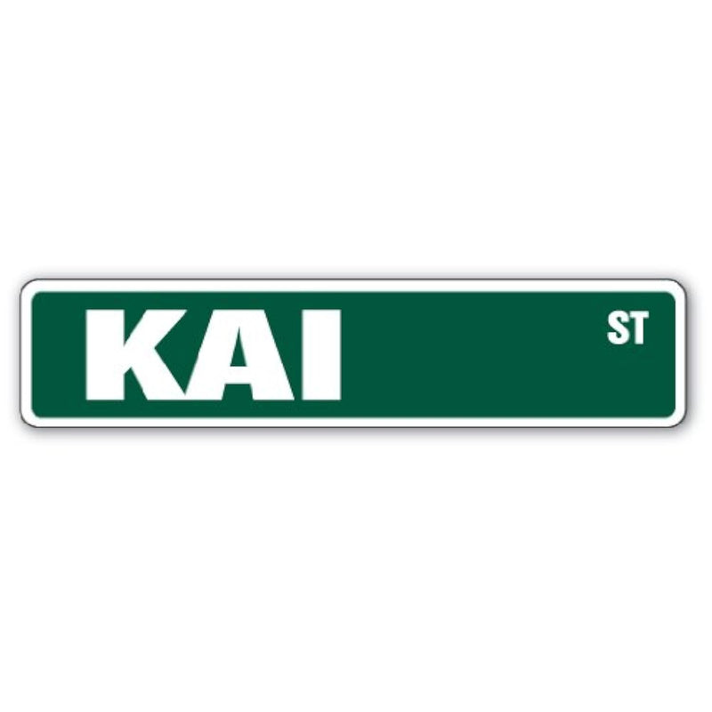 Kai Street Sign Childrens Name Room Sign | Indoor/Outdoor |  18" Wide Plastic