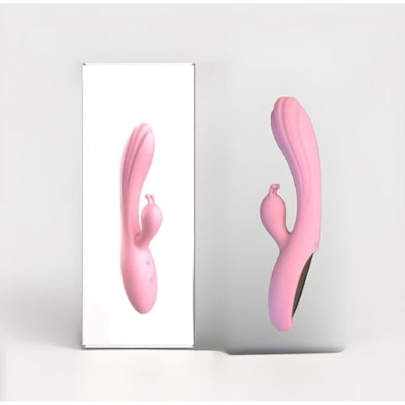 Pink Rabbit Vibrator Double Headed Sex Toys For Women, G Spot Clitoral Vibrator Wand, Waterproof & Rechargeable Realistic Silicone Dildo Vibrator- With 10 Powerful Vibrations Adult Sex Toy