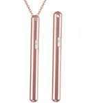 Flooseca Portable Metal Love Bullet Vibrator Necklace with Chain Massaging Nipple G-spot Waterproof Sex Toys for Adult Women 7 Frequency Strong Earthquake