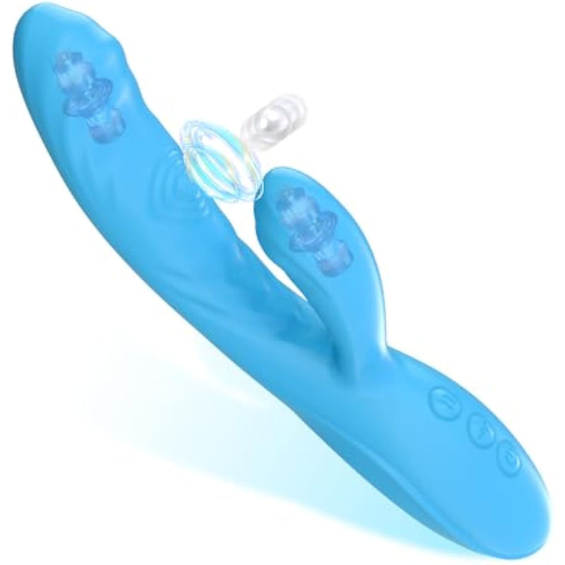 Pendulum-Styple G-Spot Hitting Vibrator, Multi-Purpose Women Sex Toy Flapping Vibrator Wand/Dildo With Clitoral Vagina Nipple Anal Stimulation, Ipx7 Waterproof Textured Sex Toy For Use Underwater