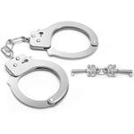 Metal Handcuffs With Keys For Cosplay Police, Play Toy Metal Handcuffs Party Supplies Costume Accessories, Handcuffs Prop Dress Ball Party (Silver) (Silvery)