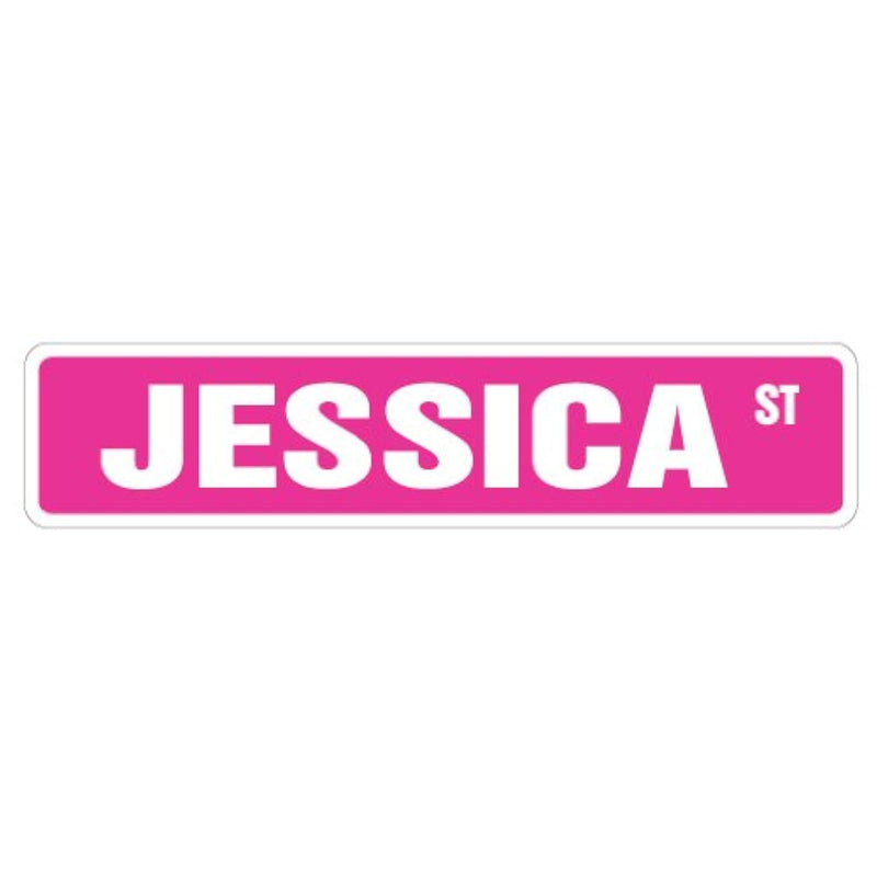 Jessica Street Sign Childrens Name Room Sign | Indoor/Outdoor |  18" Wide Plas