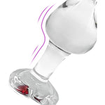 Glass Loving Heart Anal Butt Plug Crystal Anal Trainer Sex Toys With Diamond Transparent Butt Plug Anal Sex Toy For Women Men Beginners Anal Expander Training Anal Toy Anal Plug (L)