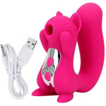 Dual Pleasure Squirrel Vibrator & Air-Pulse Clitoral Stimulator, Clitoral Sucking, Clit Vibrator, Pressure-Wave Technology, Waterproof, Rechargeable, Sex Toy Vibrator For Women (Hot Pink)