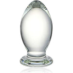 Huge Glass Anal Plug 5.31 X 2.63 Inch Bomb Butt Plug Trainer G-Spot Prostate Massager Sex Toy For Men Women Vaginal Anal Play, 24.41 Ounce, Clear