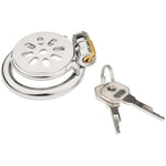 Stainless Steel Chastity Cage Flat Chastity Devices Small Cock Cage With Top Hidden Lock Design Adult Toys Sex Toys For Men Or Couples(45Mm Ring)