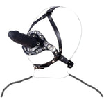 Silicone Penis Mouth Gag, Double Head Dildo Mouth Gag, Fetish Cock Gag Bondage, Leather Body Harness Restraint Strap-On Muzzles Mouth Spreader Oral Plug, Bdsm Adult Sex Toys