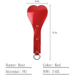 BDSM Restraints Sex Toys for Beginners 5pcs Bondage Set with Heart Paddle & Whips & Feather Tickle & Collar & Nipple Clamps for Women Couples (Red)