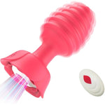 Anal Plug Rose Sex Toys Vibrator- Silicone Anal Toys Butt Plug Training With Remote Control 10 Frequency Vibration, Vibrating Anal Plug And Prostate Massager, Adult Sex Toys And Games (Red)