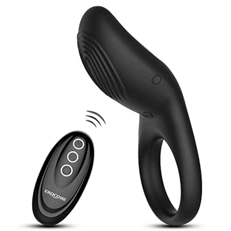 Full Silicone Vibrating Sagitta Remote Control Cock Ring - Waterproof Rechargeable Penis Ring Vibrator With 8 Modes - Sex Toy For Male Or Couples (Black)