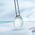 Egg-Shaped Crystal Glass Anal Plugs with Drawstring for Prostate Massager and G-Spot Stimulation