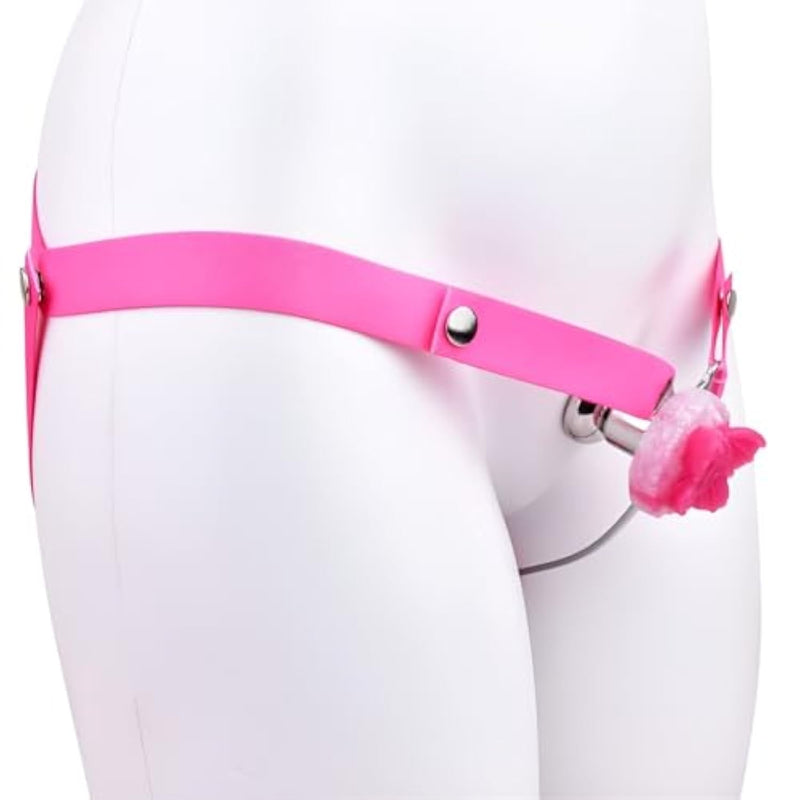 Chastity Cage Belt + Metal Negative Inverted Chastity Cage Device, Male Flat Chastity Cage, Penis Cage, Cock Cage, Bdsm Penis Exercise Bondage Male Sex Toys, Adult Toys(3233)-A163 (Pink+Pink Belt)
