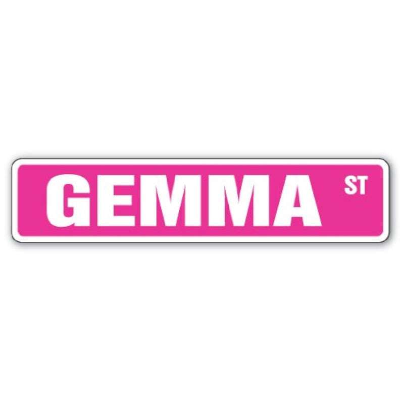 Gemma Street Sign Childrens Name Room Sign | Indoor/Outdoor |  18" Wide Plasti
