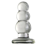 Glass Penis Pleasure Wand Anal Plug,Crystal Glass Anal Plug Transparent Anal Beads With Round Base G Spot Stimulation Massager Pleasure Wand Penis Masturbation Anal Sex Toys For Men Women(S)